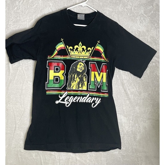 Bob Marley Legendary Tee T-shirt Black Sz Large L Nice Condition Pro Athletic - Picture 1 of 5